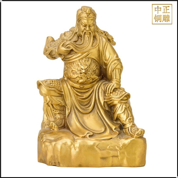 純銅鎏金關公捋胡子銅雕塑.jpg 純銅鎏金關公捋胡子銅雕塑.jpg